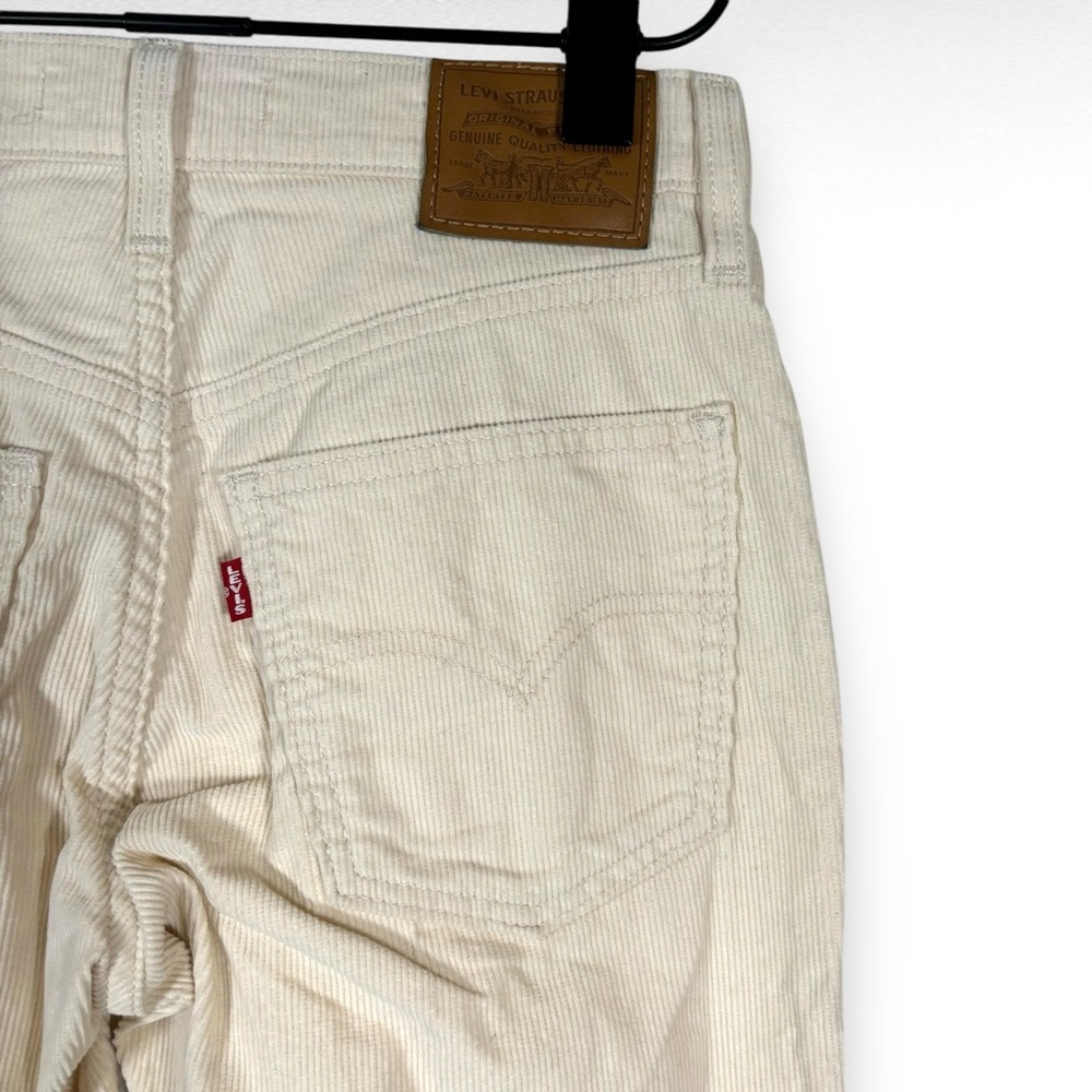 Levis Middy Ankle Bootcut Corduroy Jeans Pants Cream Casual Neutral Size 24 - Picture 11 of 14